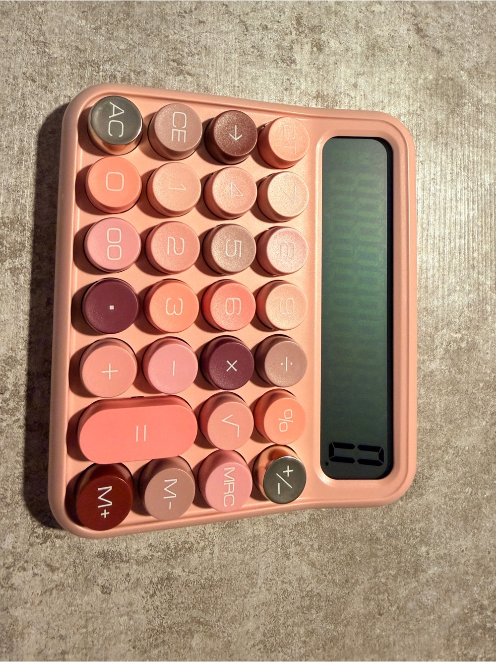 Round Key Pink Desktop Calculator